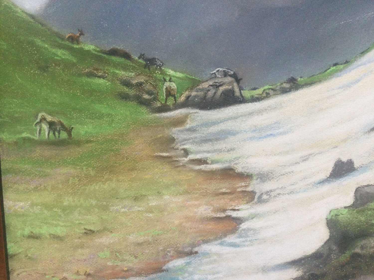 Mountain landscape, 1967. Pastel by Marcel QUENCEZ, 1912-2010.
