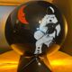 Glazed Earthenware Ball Lamp - Longwy Enamels - "Pierrot at the" Decor