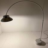 Lampadaire flexible en arc chromé avec base en marbre de Carrare, Italie années 1960