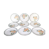 Set of 9 Digoin plates model Odile flat