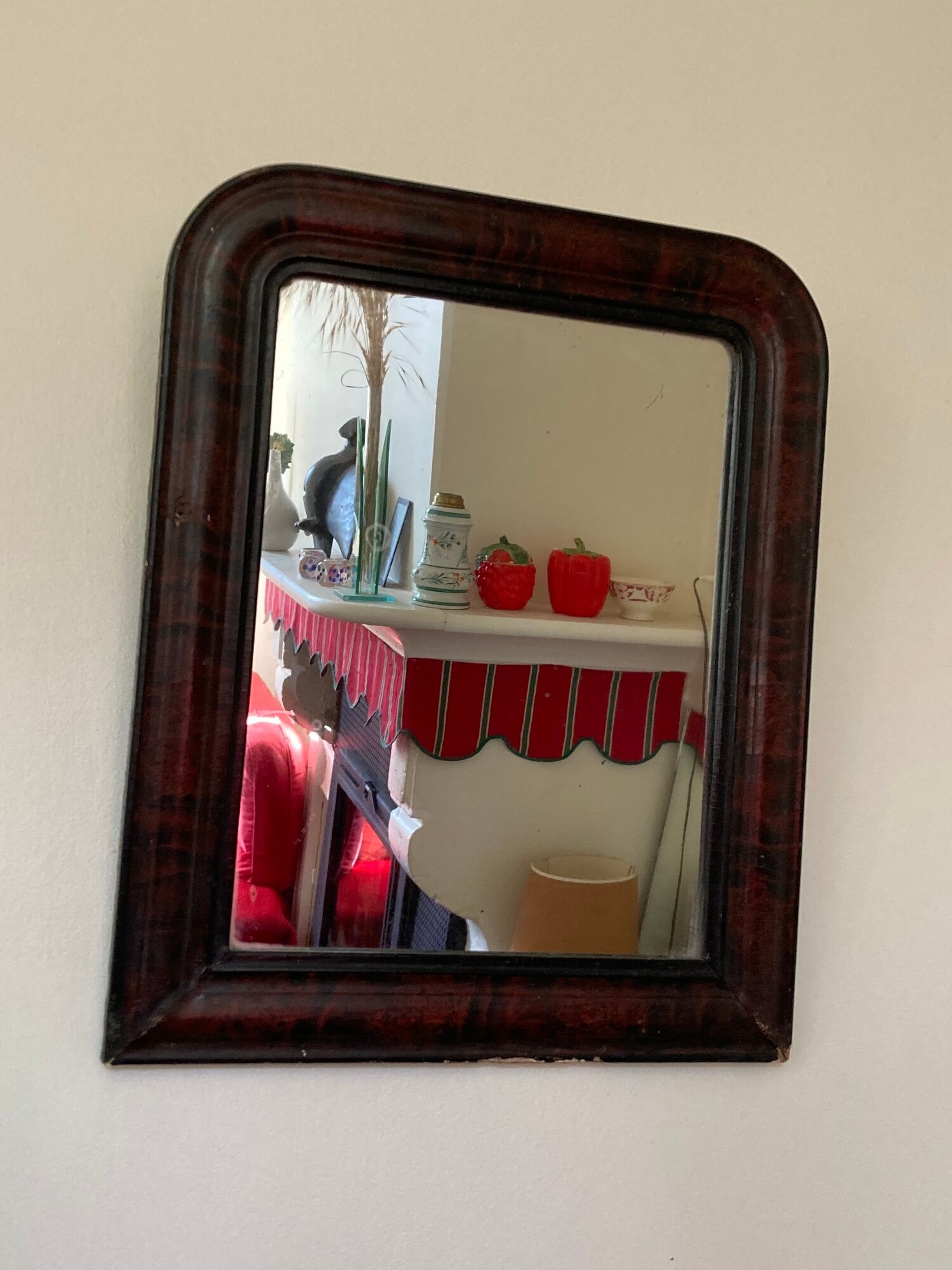 Mirror Louis Philippe period 46x39 XIXth old black brown