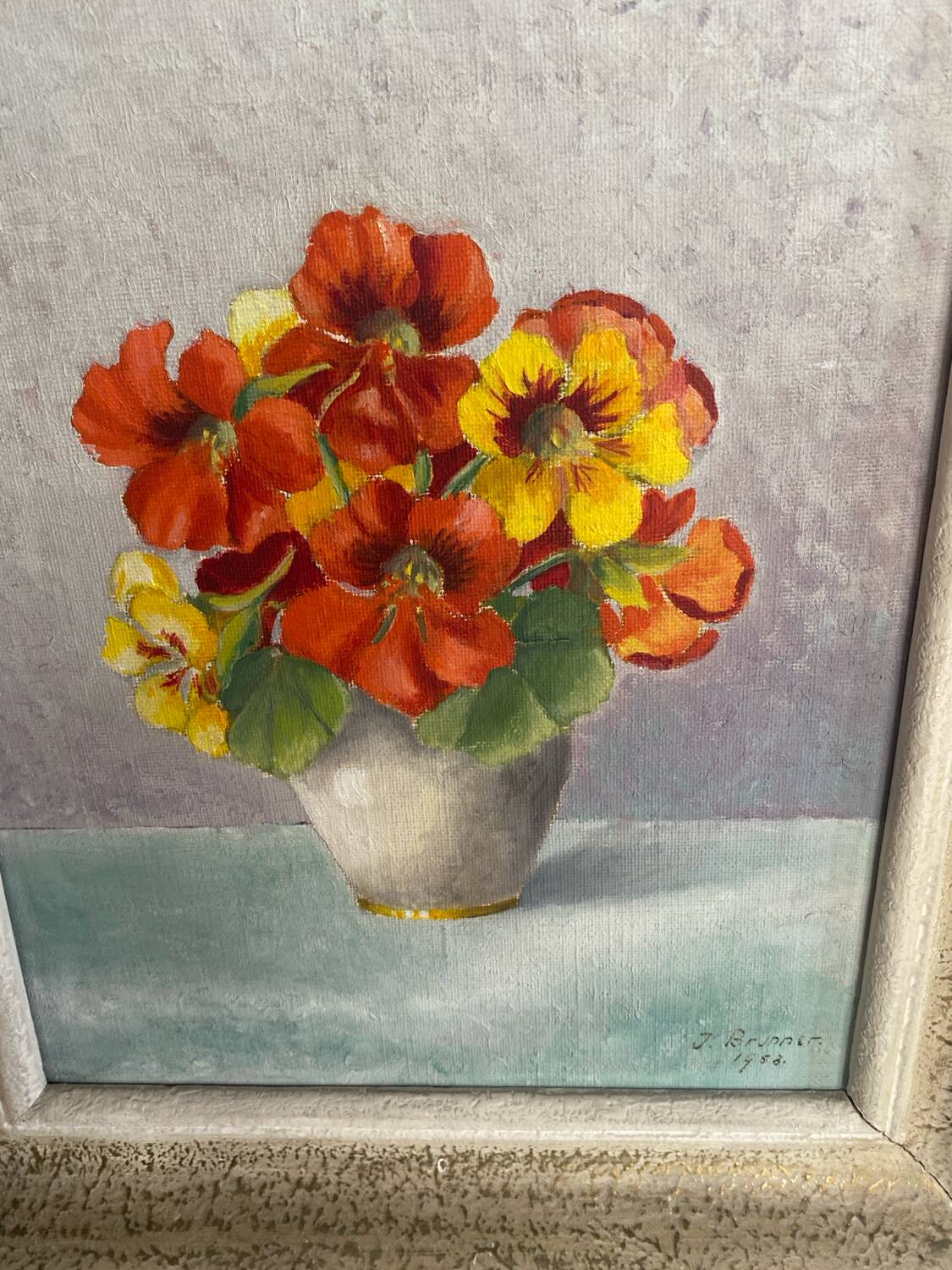Old oil on canvas signed “Capucines”