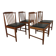 4 Scandinavian teak chairs with slats from the 1960s.