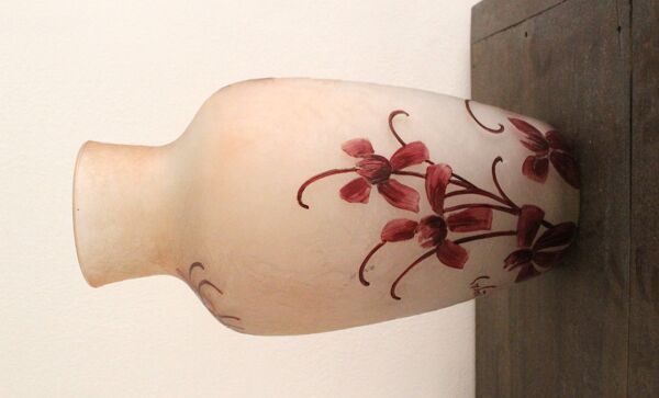 François Théodore Legras vase ovoïde à décor de fleurs Rubis Art Nouveau