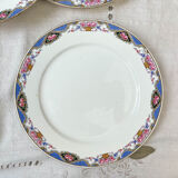 Set of 6 porcelain plates and 6 small mismatched vintage plates ~ Dinner service for 6 people ~