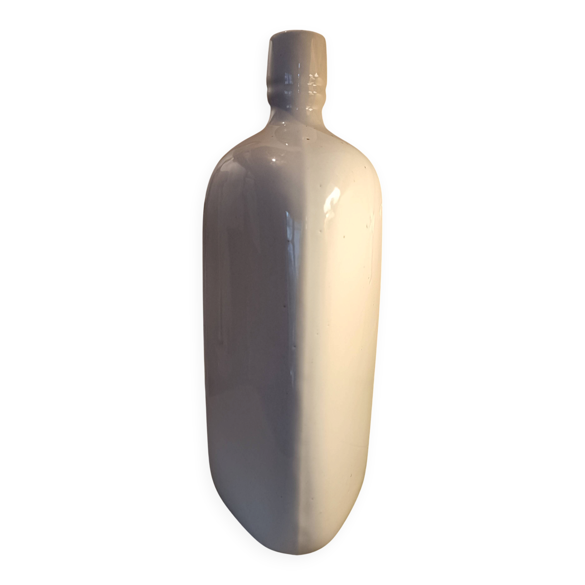 Triangular stoneware bottle