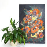Tableau signé Pierre Piget «Bouquet de fleurs»