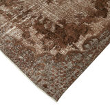 Handmade rustic anatolian 1980s 192 cm x 332 cm brown rug