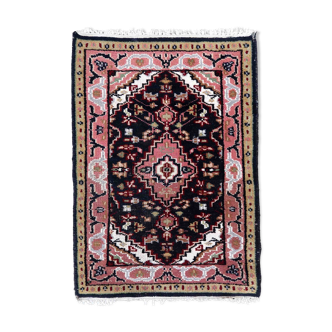 Vintage indian mahal handmade carpet 61cm x 88cm 1970s