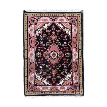Vintage indian mahal handmade carpet 61cm x 88cm 1970s