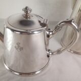 Teapot and milk jug in silver metal, Félix Frères