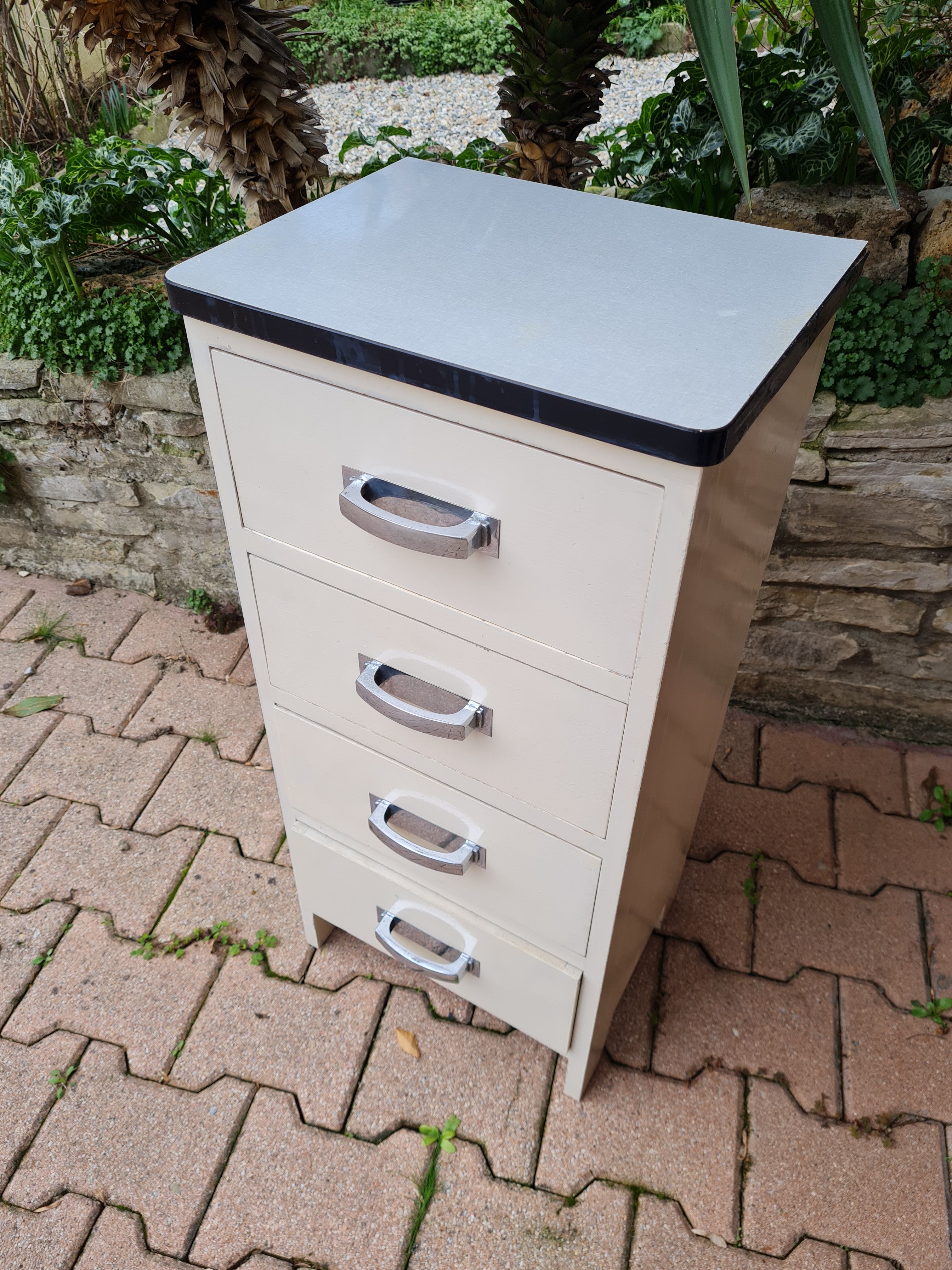 Vintage wooden furniture 4 drawers and formica tops