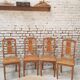Lot 4 chaises cannées art déco