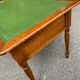 Louis XVI style desk in solid wood and green leather, 1970.