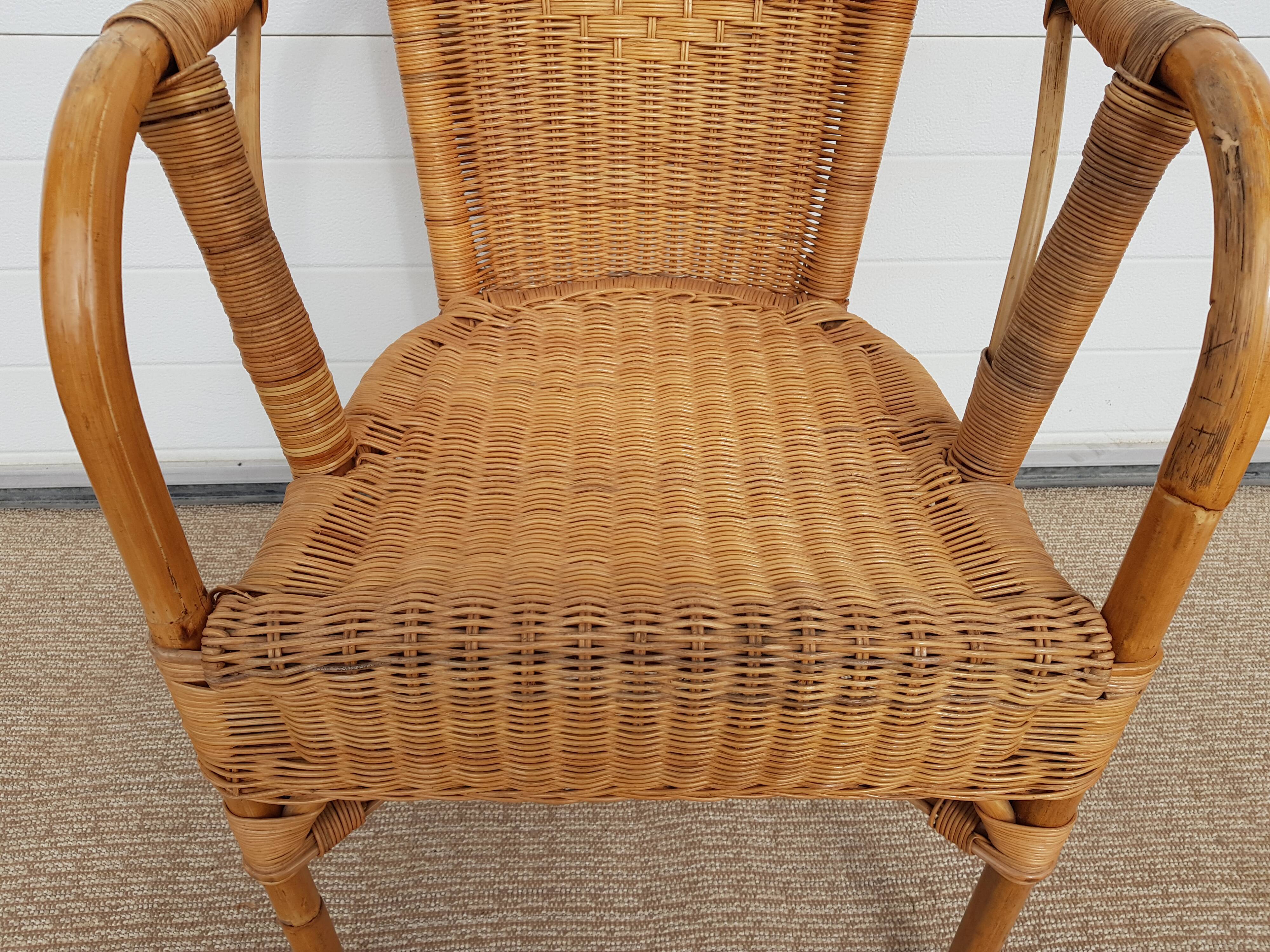 Old chair in bamboo 60s