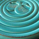 Set under flat and bottle bottom in turquoise ceramic