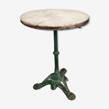 Marble marble and wrought iron vintage bistro table