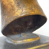 Sculpture portrait / bust, 'woman's face', robert delnest, bronze 1961