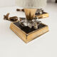 Paire de lampes de chevet 1960 laiton verre etoile