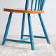 Pair of vintage Scandinavian Windsor chairs with blue bars