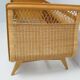 1960s oak and wicker baby bed