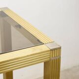 Showcase vintage brass and glass smoked by Romeo Rega 1970 s