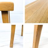 Ensemble de 3 tables gigognes vintage Mid-Century en chêne massif style bru