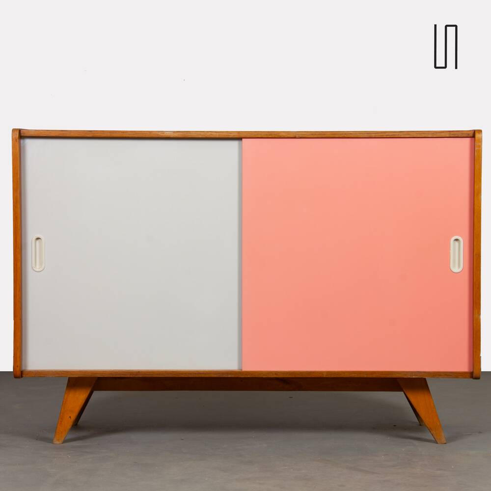 Commode rose et blanche par Jiri Jiroutek, modèle U-452 vers 1960