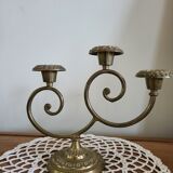 3-spoke brass candle holder