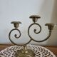 3-spoke brass candle holder