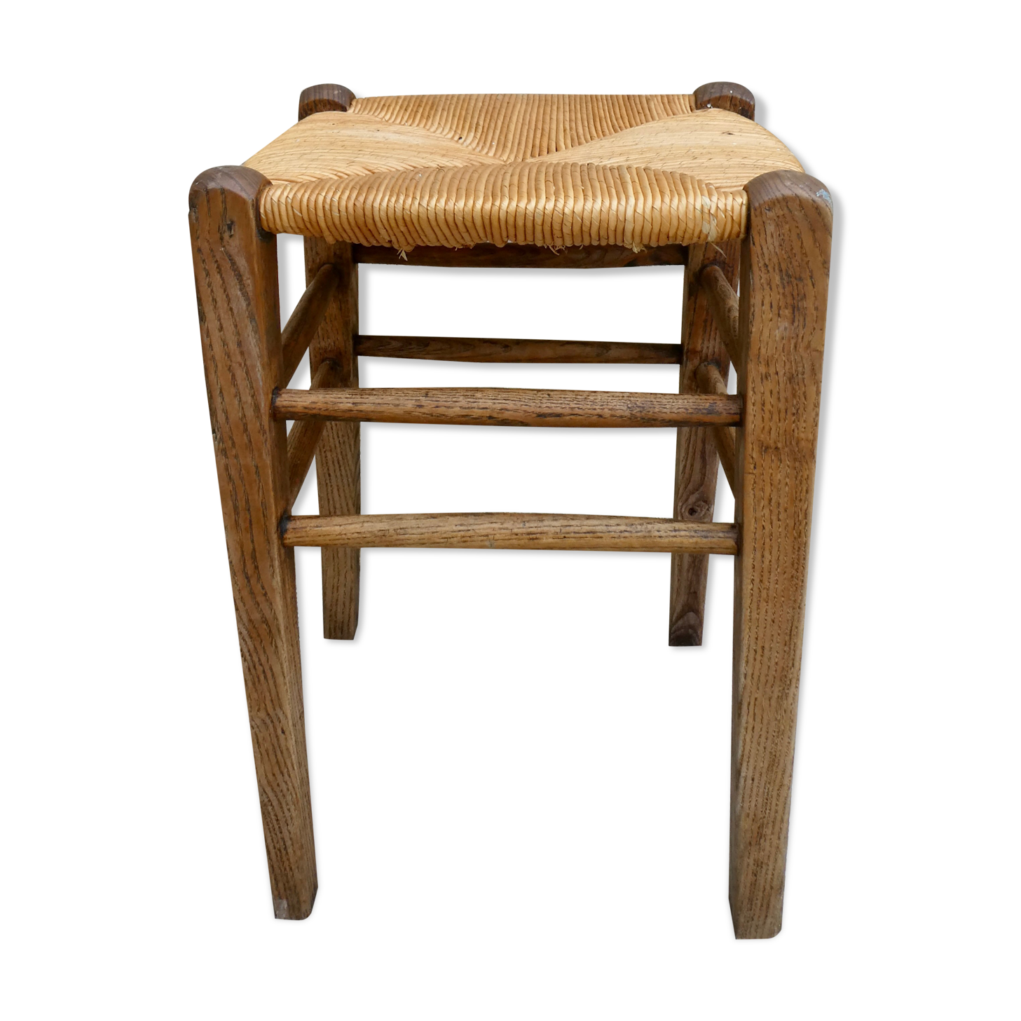 Wooden stool and mulched seat