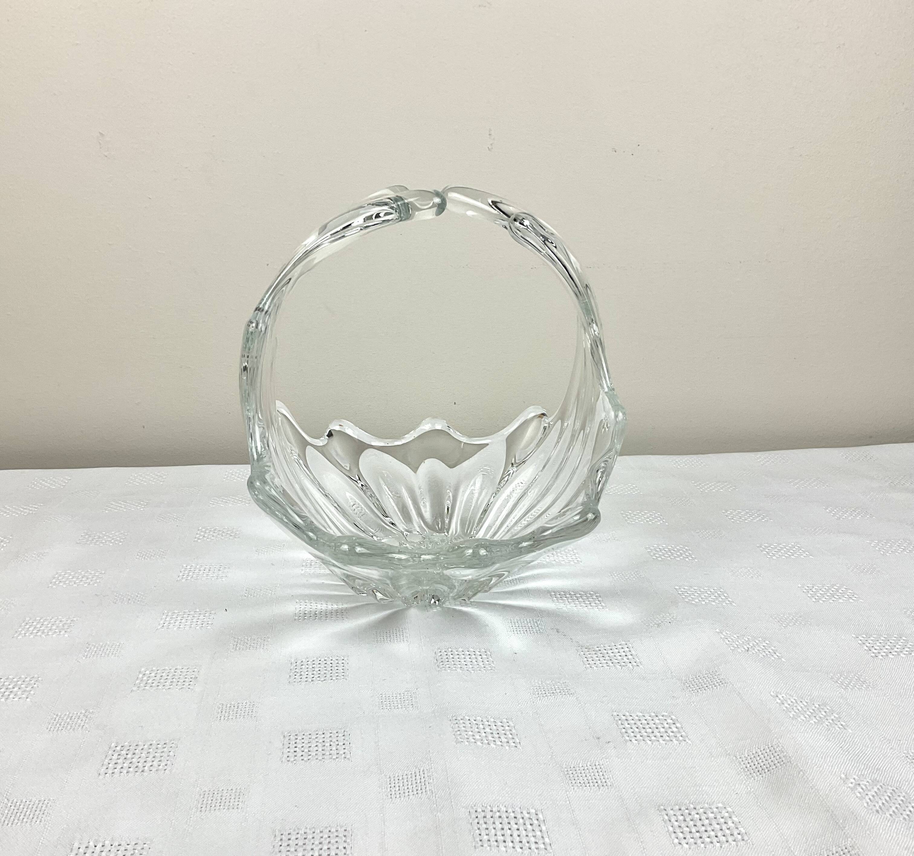 Vintage glass basket emptier