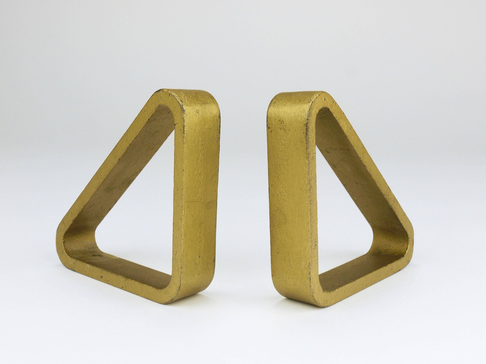 Carl Aubock III Pair of Triangular Bookends in Gilded Iron 5443, Vienna/Austria, 1970s