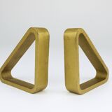 Carl Aubock III Paire de Serre-livres Triangulaires en Fer Doré 5443, Vienne/Autriche, Années 1970
