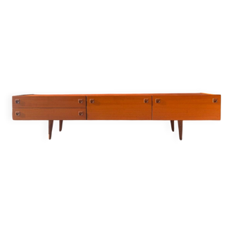 Scandinavian low sideboard in teak, 1960s/70s