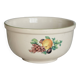 Vintage round earthenware salad bowl with fruit pattern