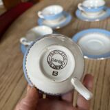 Blue earthenware coffee set