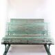 Antique French Park Benches Painted In Greenish Color From 1930s