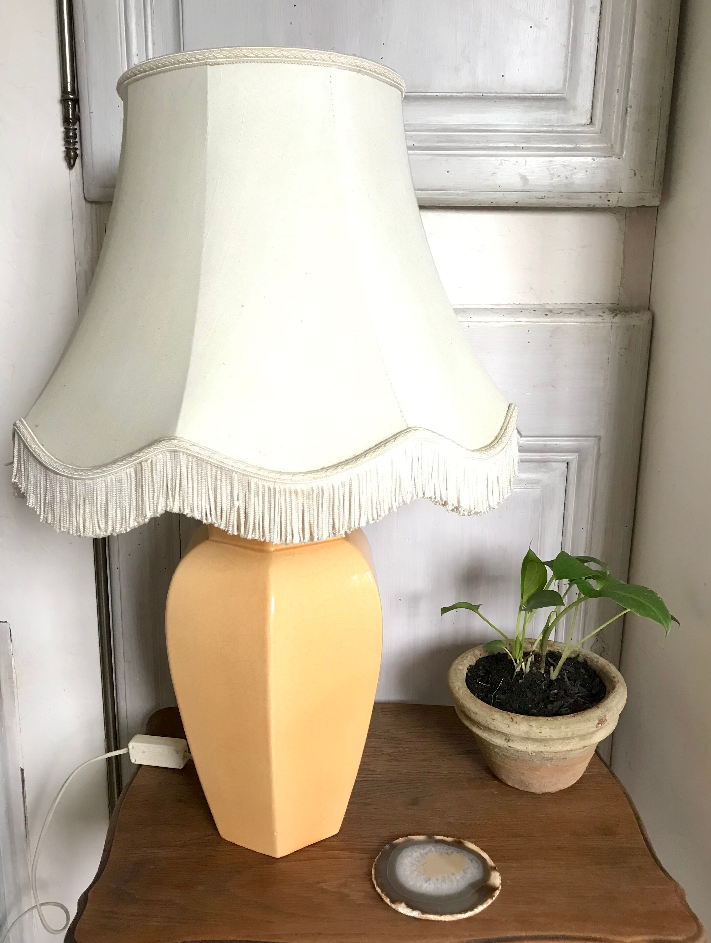 Vintage cracked ceramic lamp base