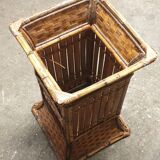 Colonne cache pot rotin