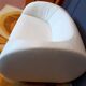 2-seater white leather sofa