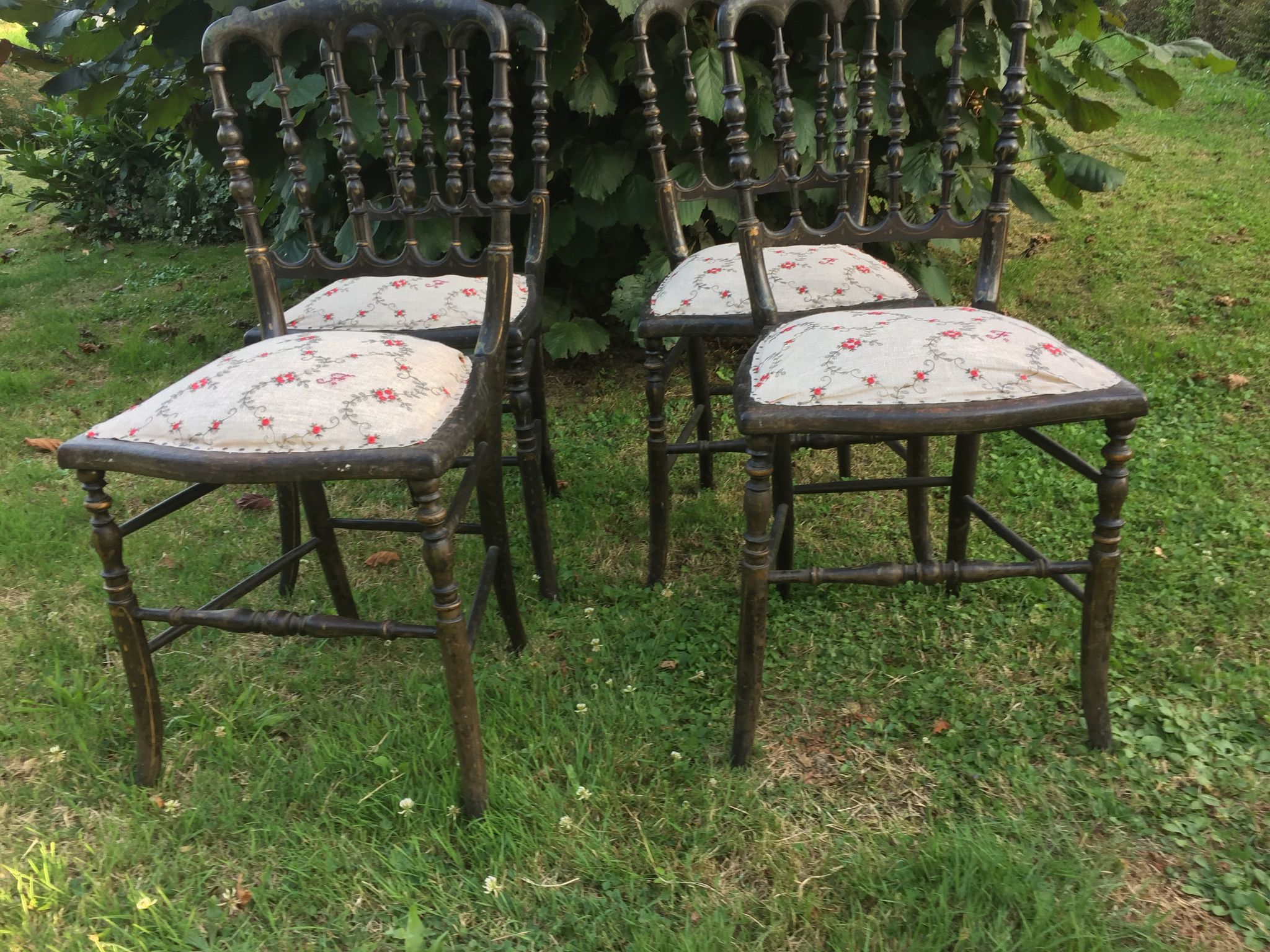 4 Napoleon chairs, orchestra chairs