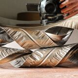 Miroir biseauté circulaire, double couronne d'inox torsadé