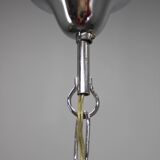 1970s Italian chandelier with Murano glass shades and anodized metal frame