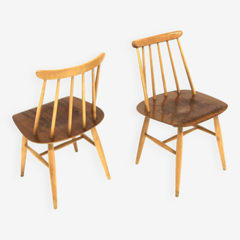 Set of 2 Scandinavian chairs, "Fanett by Ilmari Tapiovaara, Sweden, 1960