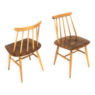 Set of 2 Scandinavian chairs, "Fanett by Ilmari Tapiovaara, Sweden, 1960