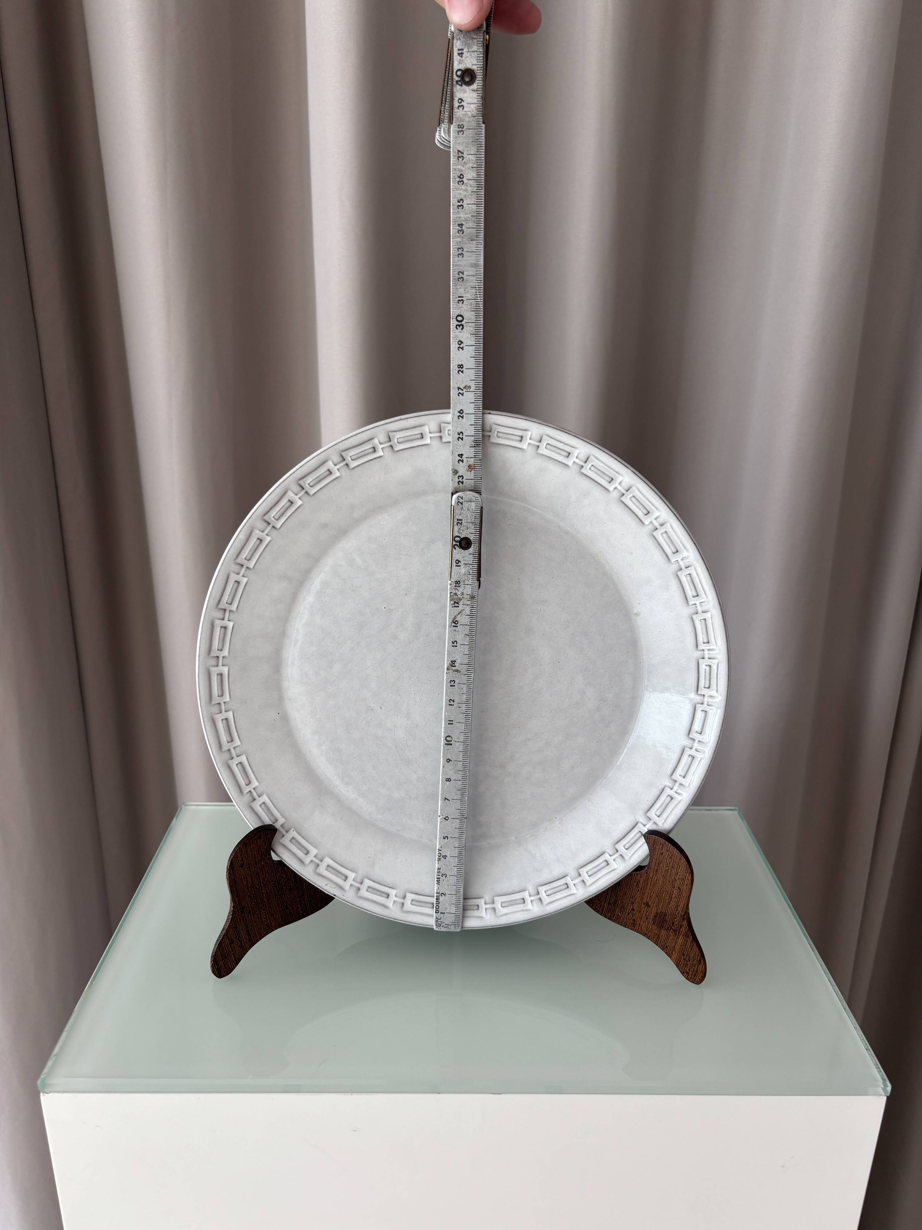 Vintage Ceramano Germany Grey Stoneware Dinner Plate | Mid-Century