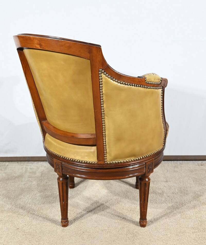 Beech Swivel Office Armchair, Louis XVI style – Late 19th century