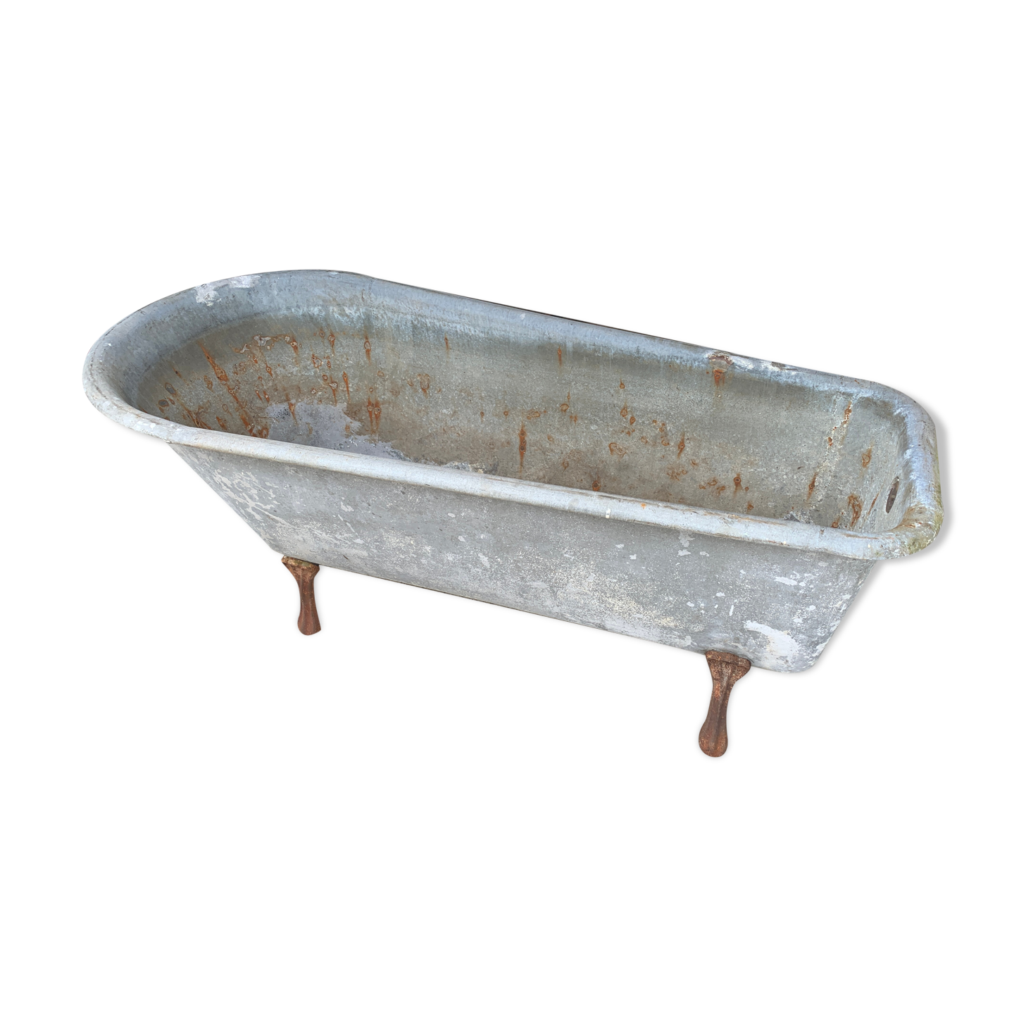 Ancient zinc bathtub
