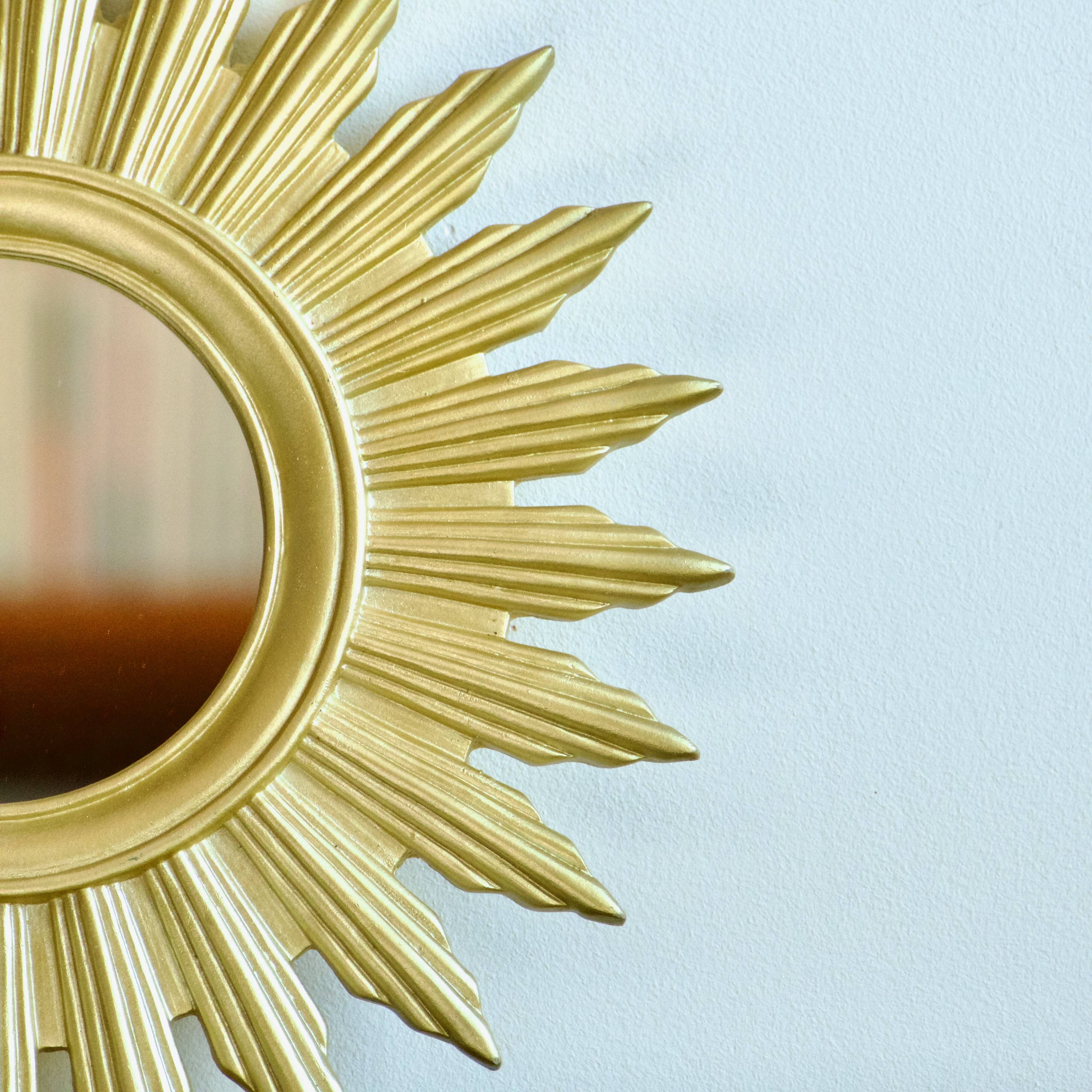 Miroir soleil vintage couleur doré